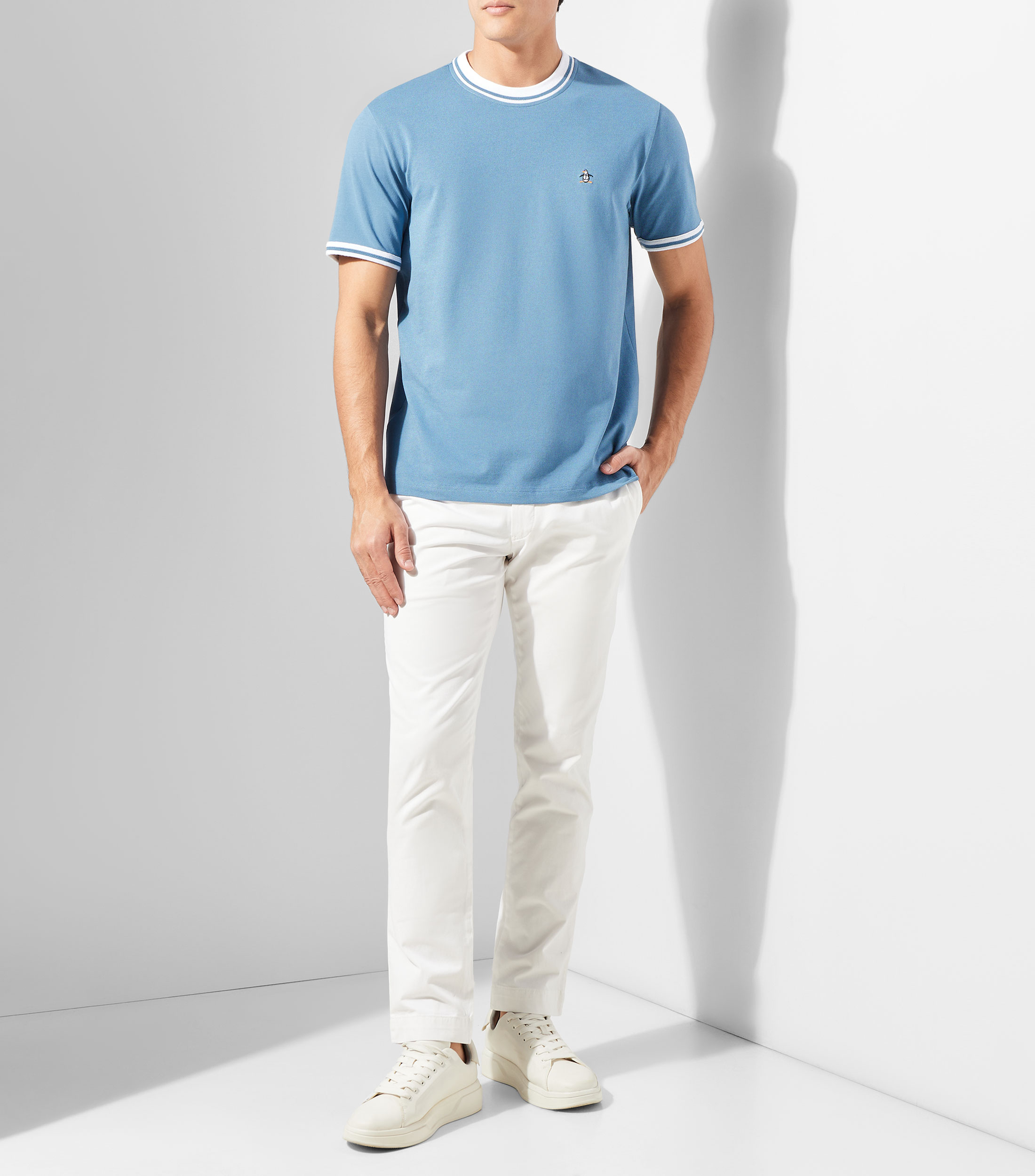 Playera cuello redondo manga corta lisa Hombre